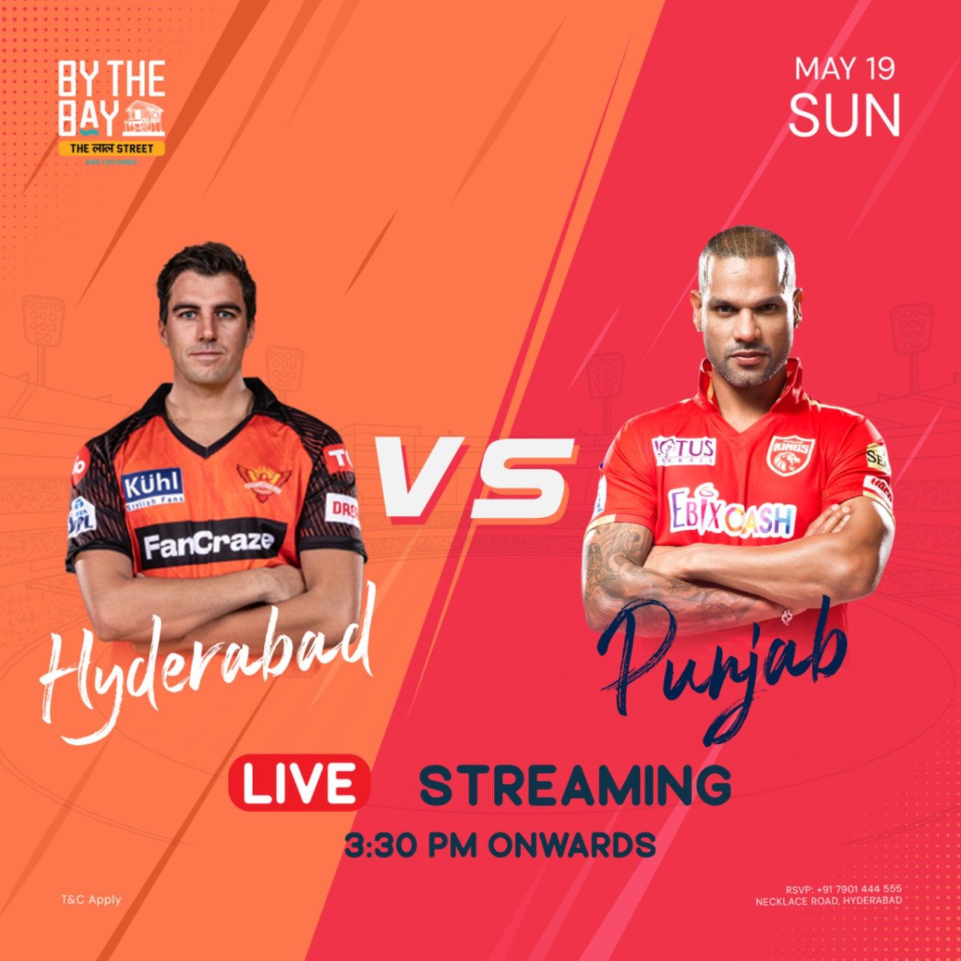 IPL Live Screening -HYDERABAD VS PUNJAB
