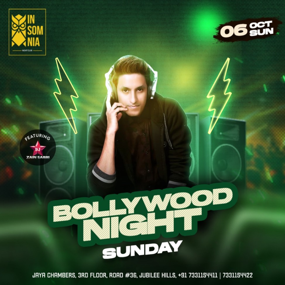 Bollywood Night Sunday - Ft Dj Zain Sabri