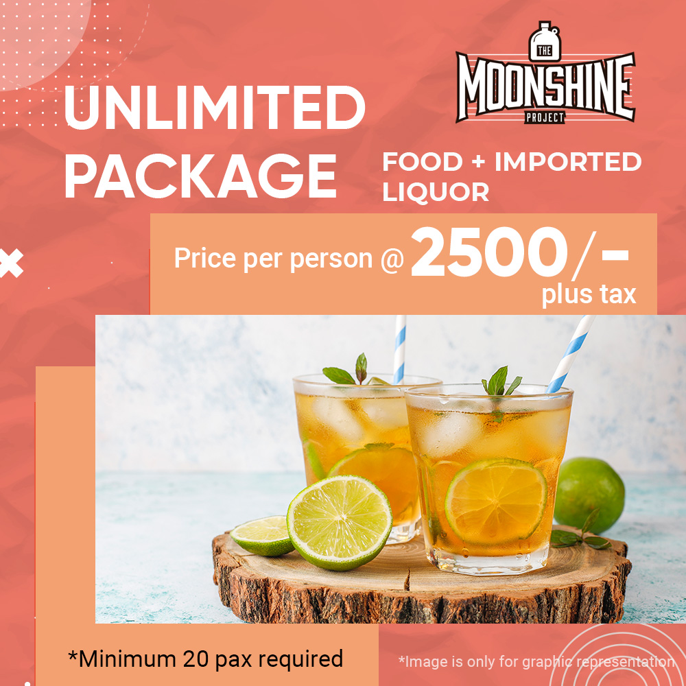 Food, Premium IMFL Drinks - Unlimited Package @2500