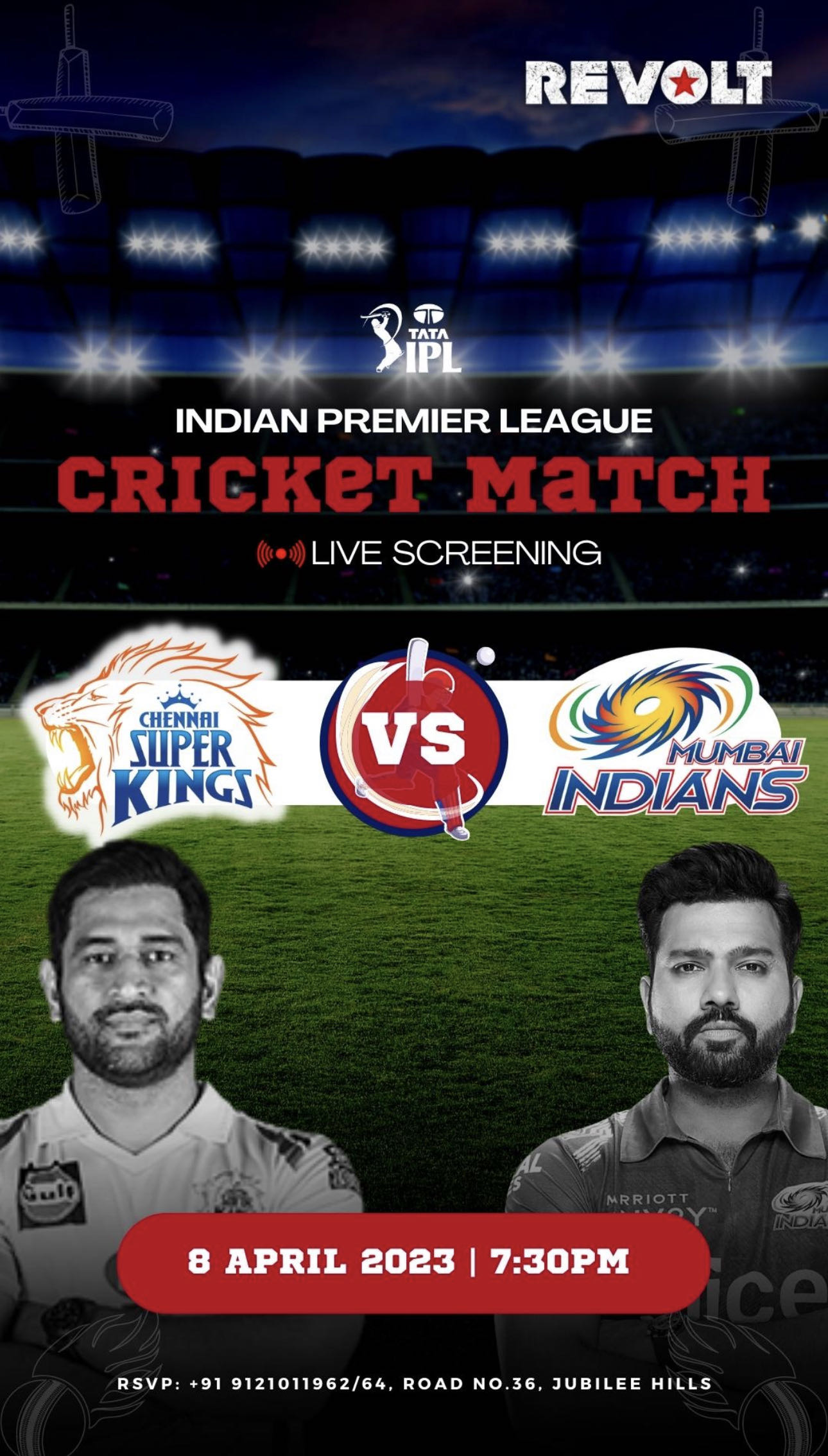 Chennai Super Kings Vs Mumbai Indians By Revolt Live Screen Event Chennai Super Kings Vs Mumbai Indians By Revolt Live Screen Event