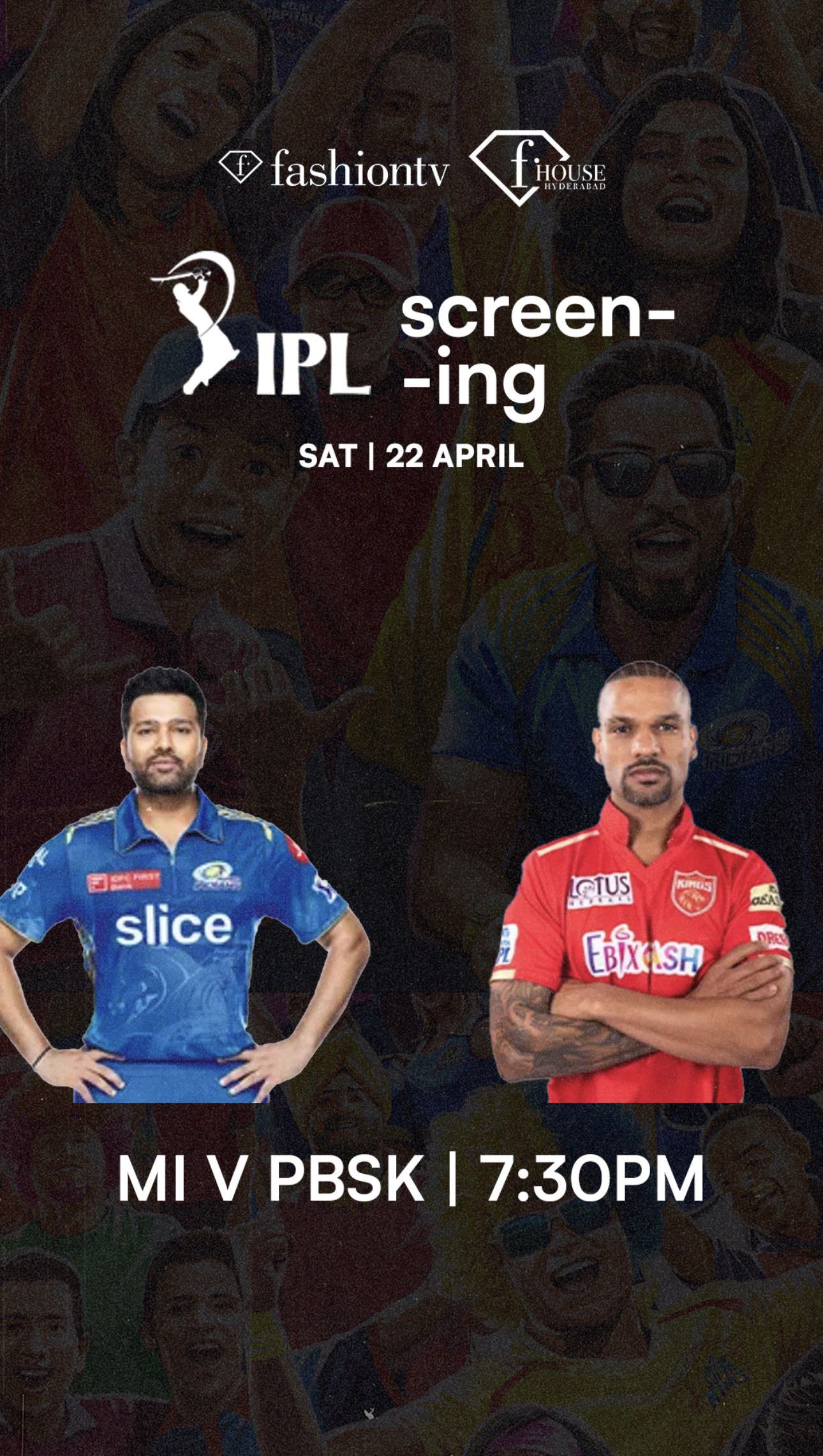 Live Screening - Mumbai Indians Vs Punjab Kings By F House, Live Screen ...